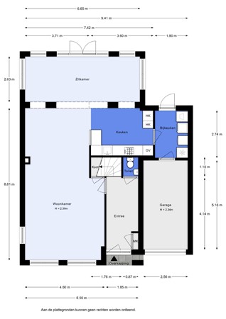 Floorplan - Hilsondusstraat 42, 3291 HA Strijen